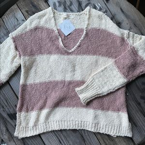 Loose knit striped sweater